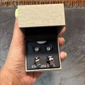 Stainless Steel Silver hooks and Stud Set